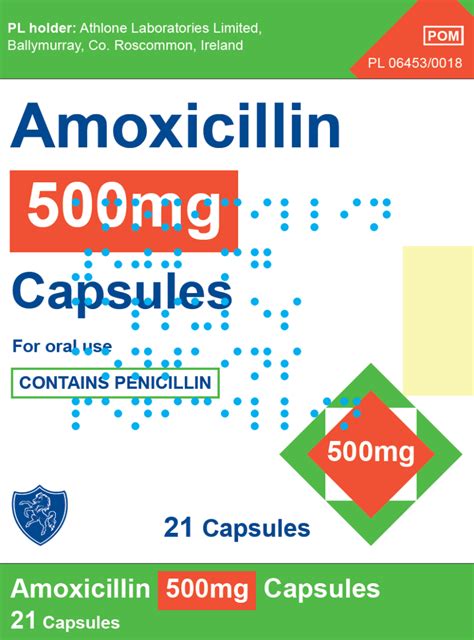 Amoxicillin 500mg Capsules Bp Athlone Therapeutic Goods