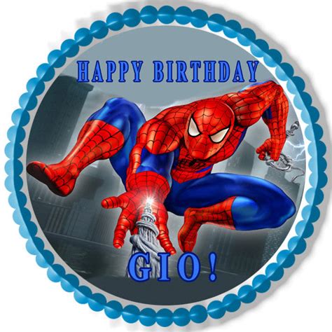 Spiderman Edible Birthday Cake Or Cupcake Topper Edible Prints On