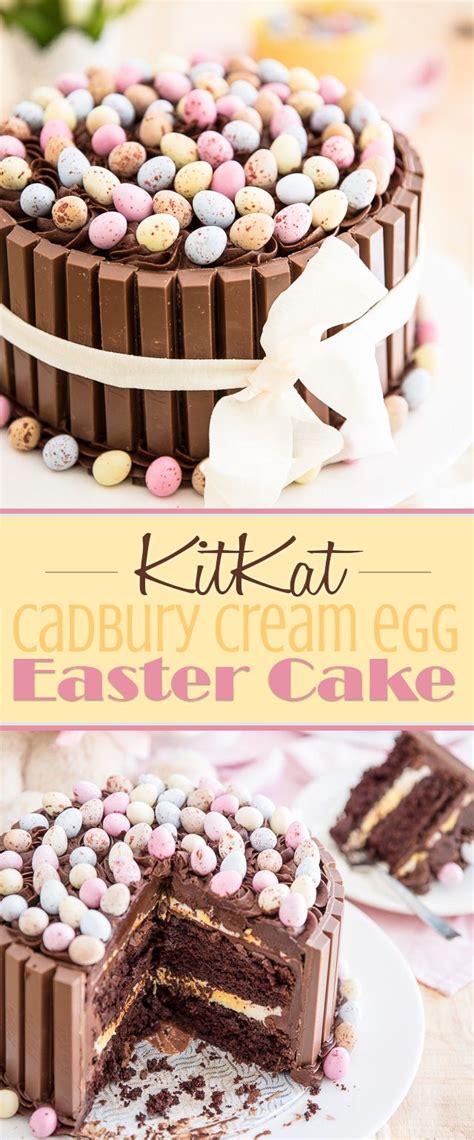 easter kitkat cake with cadbury cream egg filling eviltwin kitchen kitkat cake easter cakes