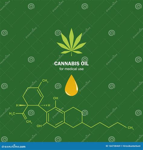 Cbd Oil Cannabidiol Chemical Formula With Cannabis Leaf Stock Vector