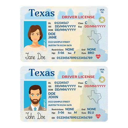 Bill from a bank or mortgage company, utility company, credit card company, doctor or hospital. Vector Template Of Sample Driver License Plastic Card For Usa Texas Stock Illustration ...