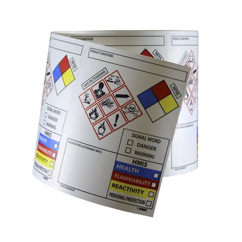 NMC GHS2264ALV GHS Secondary Container Label Roll Of 250 3 In X 4