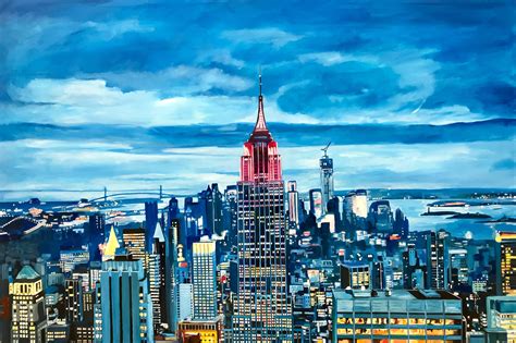 Angela Wakefield - Empire State Manhattan Cityscape Painting New York