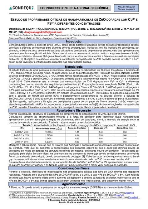 PDF II Congresso Online Nacional de Química CONDEQUI Brasil 27 a