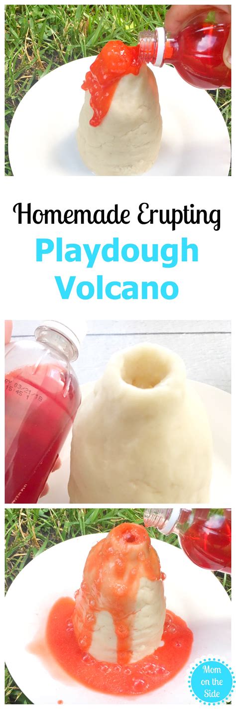 Homemade Erupting Playdough Volcano Experiment Mom On The Side