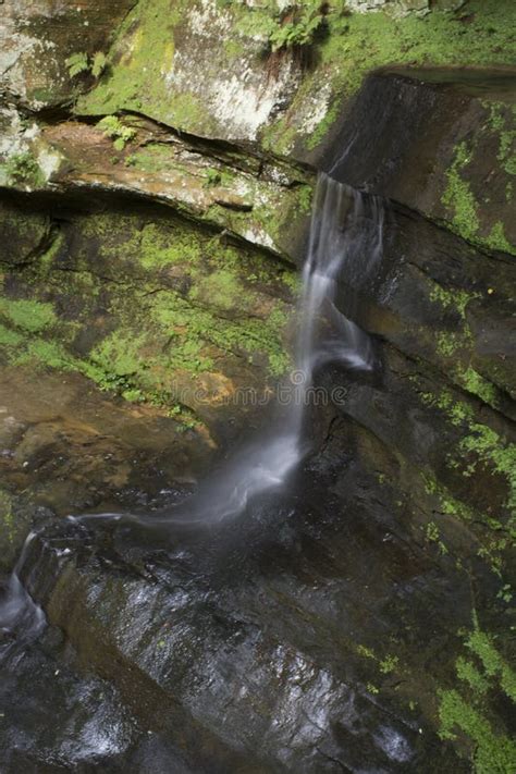 Small Stream Running Down Rocky Surface Stock Photo Image Of Hocking