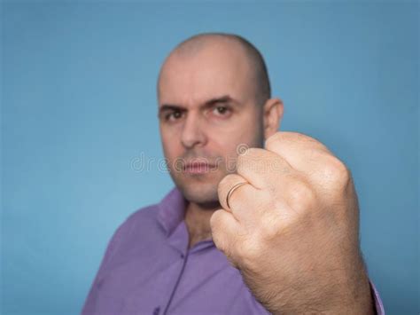 Angry Caucasian Man With Clenched Fist Stock Image Image Of Cruel