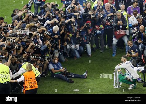 Real Madrids Sergio Ramos Poses In Front Of Photographers With The