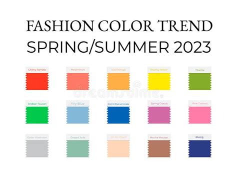 Fashion Color Trend Spring Summer 2023 Trendy Colors Palette Guide