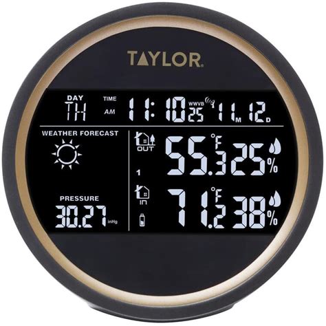 Taylor Indooroutdoor Wireless Digital Round Forecaster Thermometer