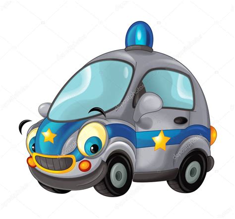 La voiture de police et la voiture de patrouille. voiture de police de dessin animé — Photographie illustrator_hft © #157448424