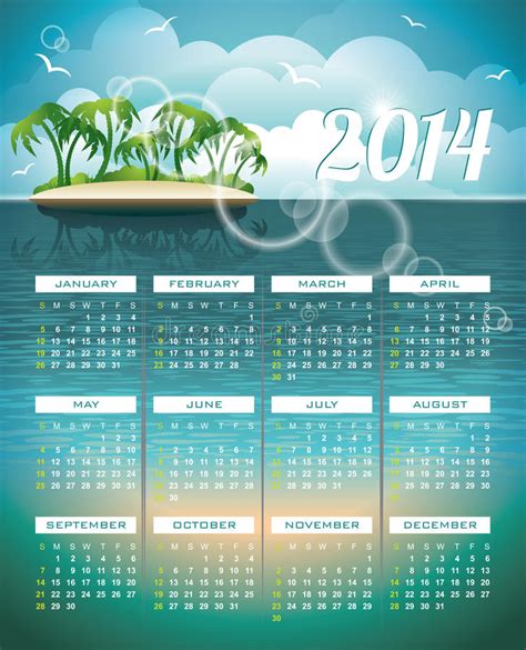 Vector Calendar 2014 Illustration Stock Vector Illustration Of April