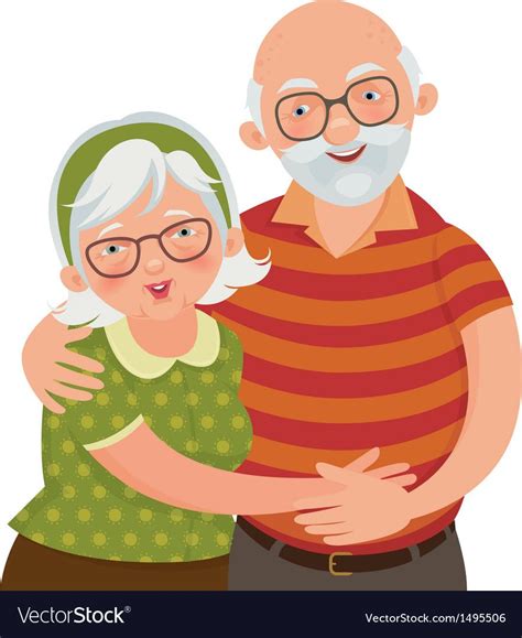 Vector Illustration Of A Loving Elderly Couple Download A Free Preview