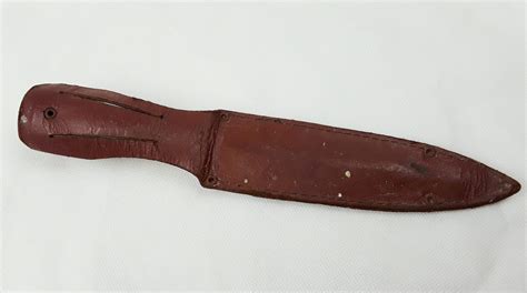 Staghorn Hunting Knife With Leather Scabbard Sally Antiques