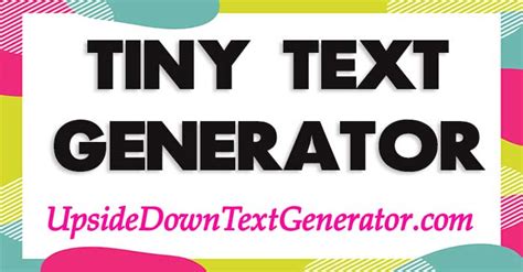 Tiny Text Generator Copy And Paste Tiny Letters