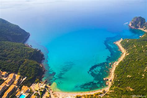 Ermones Beach From Above Vatos Corfu Corfu Corfu Island Greek Islands