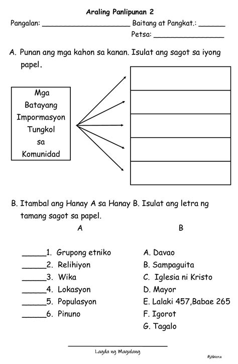Ap 2 Worksheet Hango Sa Jabiera Instructional Materials