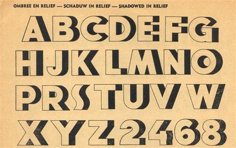M Moullet Alphabets Publicitaires 1946 Shadowed Relief Typographie