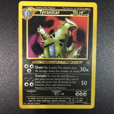 Pokémon card scans, prices and collection management. Dark Tyranitar Pokemon Card 31/75, Toys & Games, Board Games & Cards on Carousell