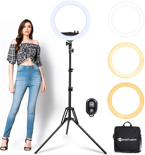 Ring Light With Tripod Stand Yesker 14 Inch Led Ringlight Kit With