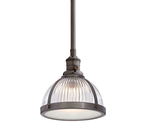 Ceiling lights used over other furniture like dining tables or kitchen tubs might need to be adjusted slightly in hanging height, width or diameter. Custom Industrial Rod Pendant - Ribbed Glass | Pottery ...