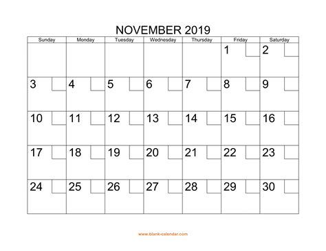 November 2019 Calendars Printable Calendar 2019 November 2019