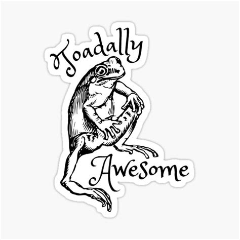 Toadally Awesome Frog Aesthetic Frog Pun Sticker By Caitu Redbubble