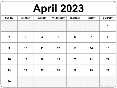 April 2023 Calendar Blank Calendar Pages Get Calendar 2023 Update