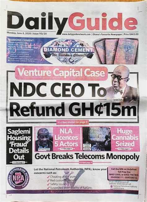 Todays Newspaper Frontpages June 8 2020 Bbc Ghana Reports