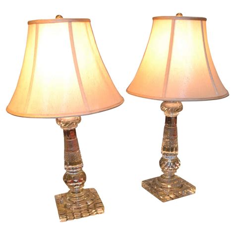 Pair Of English Early 20 Century Cut Crystal Lamps For Sale At 1stdibs