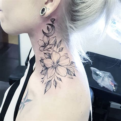 Sizzling Women Neck Tattoos 2019 Collection My Blog Neck Tattoos Women Flower Neck Tattoo