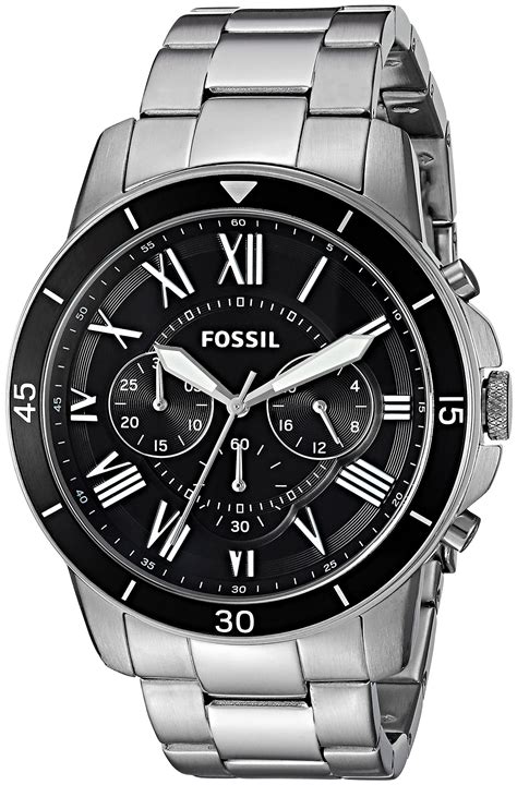 Fossil Mens 44mm Grant Sport Chronograph Stainless Steel Watch Tl And Co