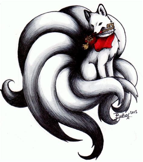 Kitsune By Bibochan On Deviantart Cute Fantasy Creatures Mythical