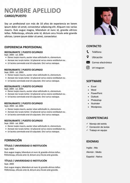 Currículum De Vendedor Ejemplo Gratis Cv Word