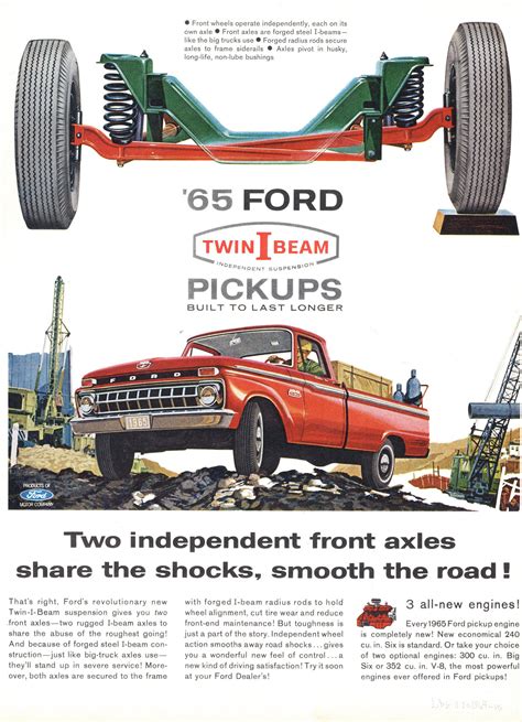 1965 Ford Twin I Beams Independent Suspension Advertisement Tread