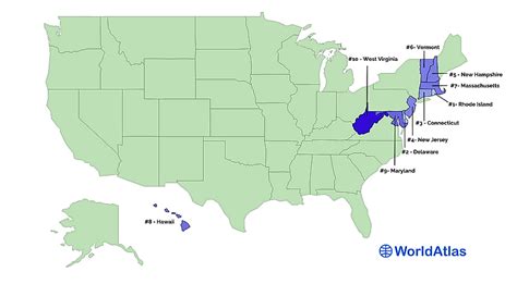 Us States By Size Worldatlas