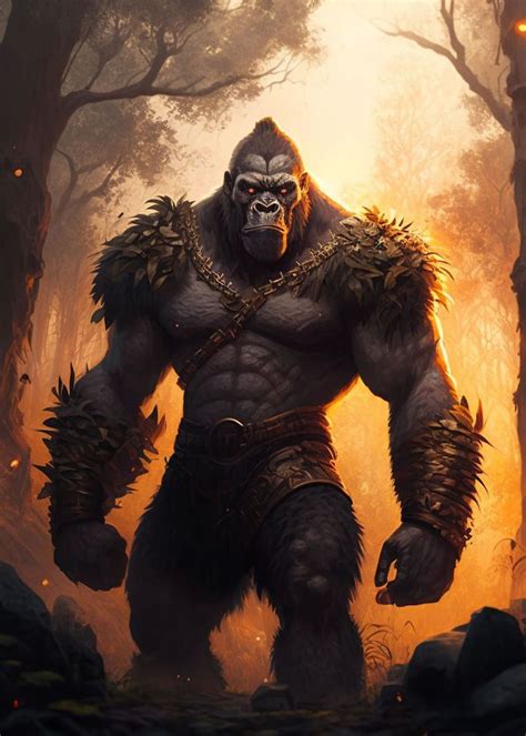 Gorilla Warrior Poster Picture Metal Print Paint By Cbrook Displate