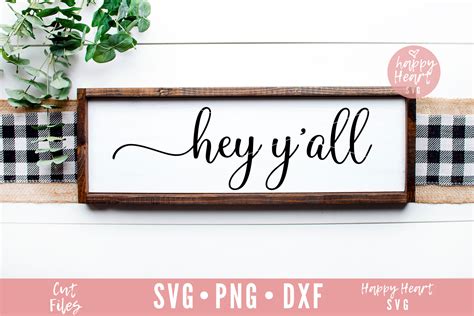 Hey Yall Svg Hello Svg Welcome Svg Dxfpng Instant Etsy Uk