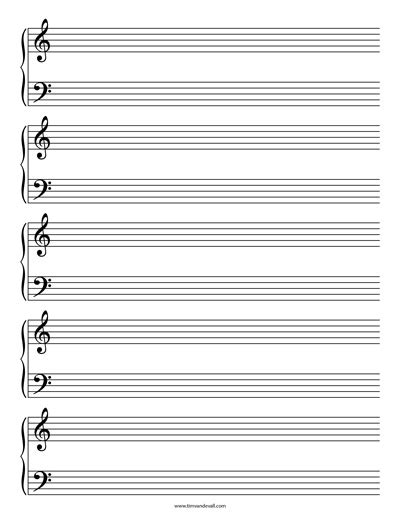 How to download blank sheet music in pdf for free. Grand Staff Paper Templates for Musicians and Songwriters | PDF
