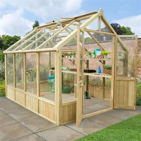 Forest Garden Vale Wooden 10x8 Toughened Glass Greenhouse Departments Diy At Bandq