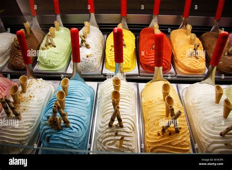 Colorful Italian Gelati Ice Cream Flavors Stock Photo Alamy