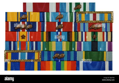 United States Military Ribbons Isolated Against A White Background