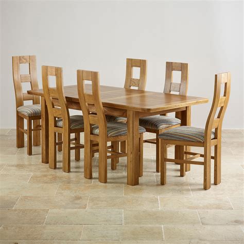 Get free shipping on qualified solid wood kitchen & dining tables or buy online pick up in store today in the furniture department. Orrick Extending Dining Set in Rustic Oak: Table + 6 Beige ...