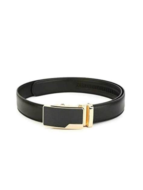 Pacific Gold Men Black Leather Belt Jiomart