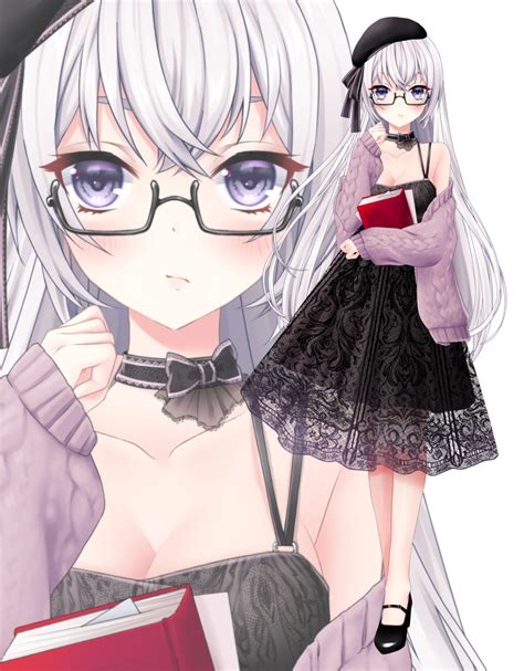 Touwa Iyo Black Neckwear Silver Hair Absurdres Character Request