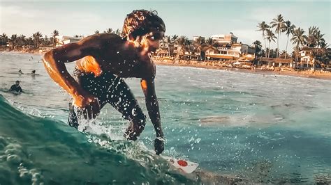 Sunset Surfing At Hikkaduwa Beach Sri Lanka Gopro 5 Youtube