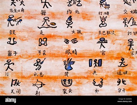 Chinese Characters And Pictographs In Naxi Village Of Guanyinsha