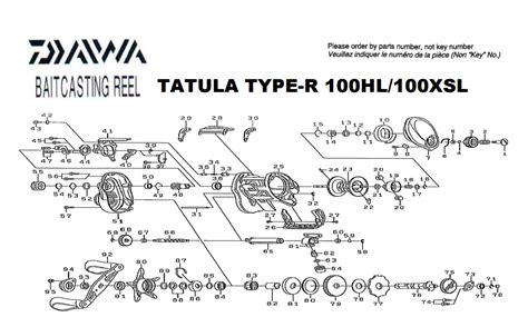 Daiwa Tatula 100 Type R Schematics Most Complete Fishing Reels Schematics