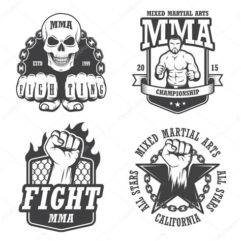 Set Of Four Mma Emblems Stock Vector Image By ©mogil 65528679