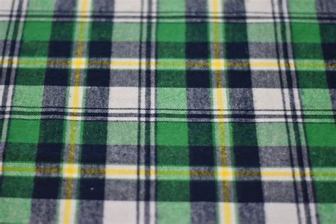 Bright Green Plaid Brushed Cotton Fabric By The Yard Half Etsy Uk